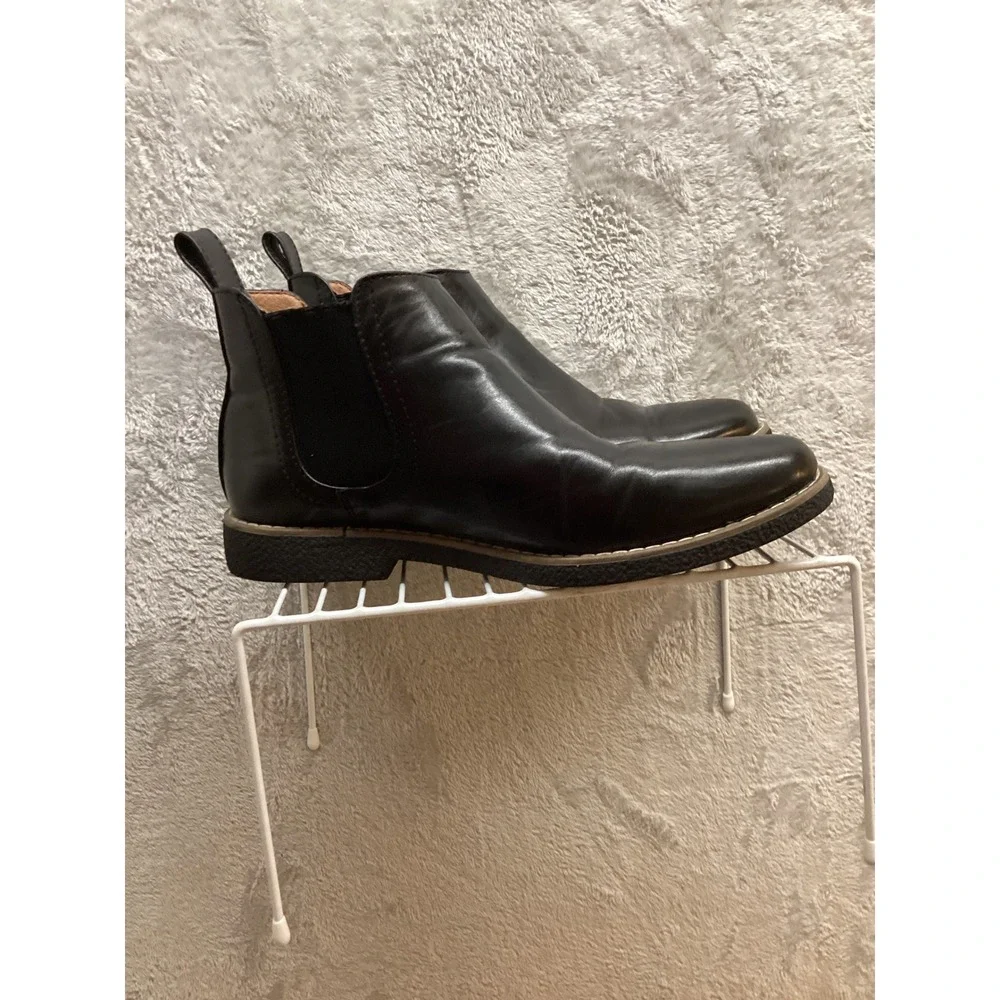 Deer‎ Stags Zane Black Leather Memory Foam Chelsea Boots Mens Size 5M